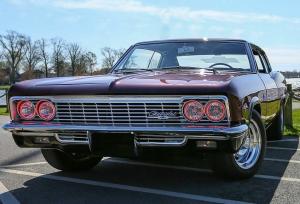 1966 Chevrolet Caprice fully shaved and painted in burnt Black Cherry